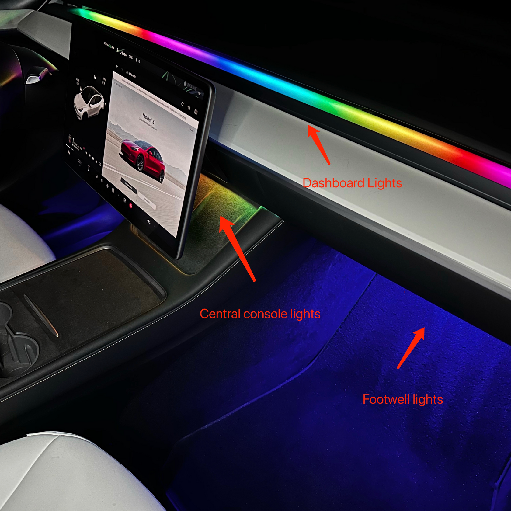 Tesla ambient light Basic Kit for Model 3&Y (2019-2023)